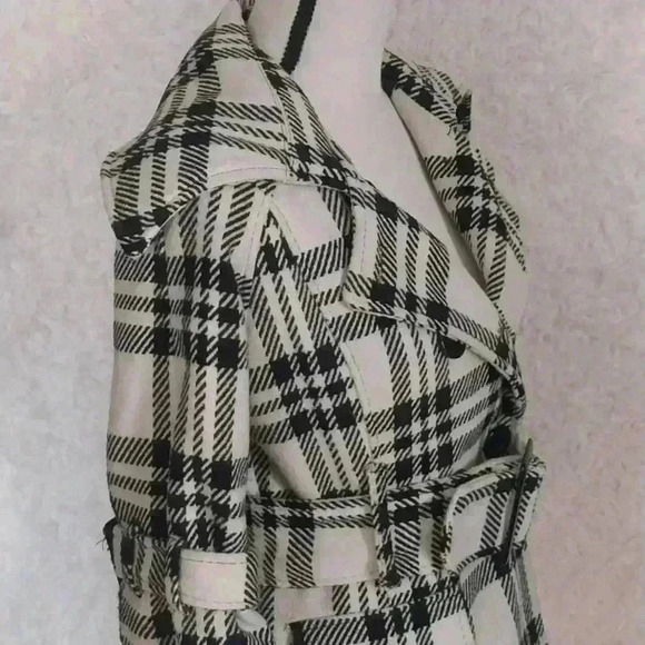 Me Jane Women 3/4 Sleeve Houndstooth Belted Cropped Jacket Size M - Picture 5 of 8